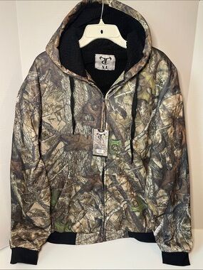True Timber Men's Size XL  Camo Sherpa-Lined Hooded Jacket NWT